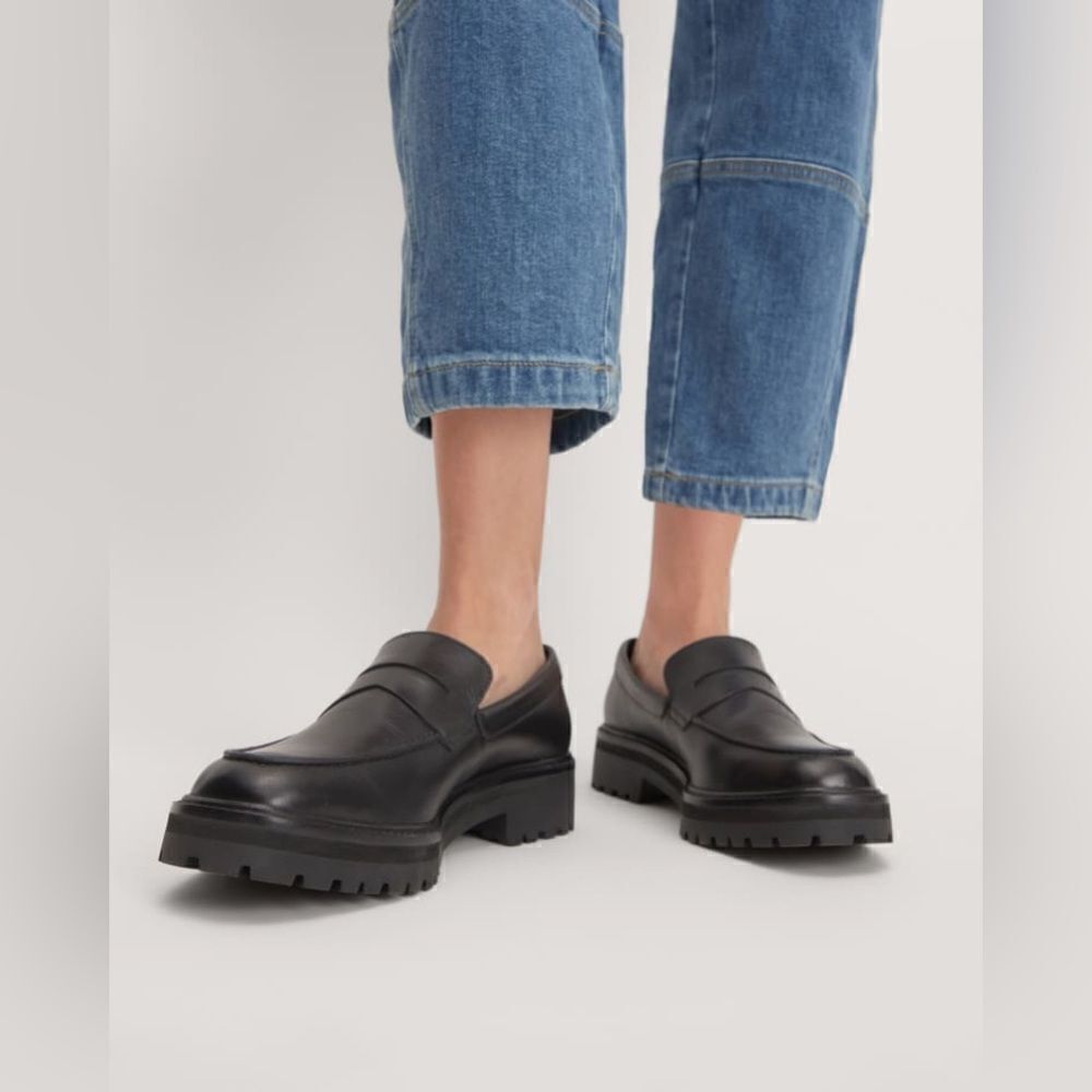 Everlane Black Lug Sole Penny Loafers - Picture 5 of 6